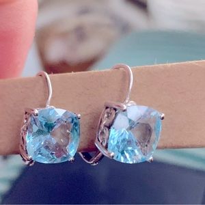 Sterling silver and blue topaz earrings